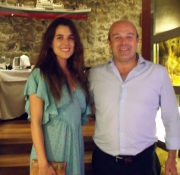 Con la actriz  Adriana Ugarte